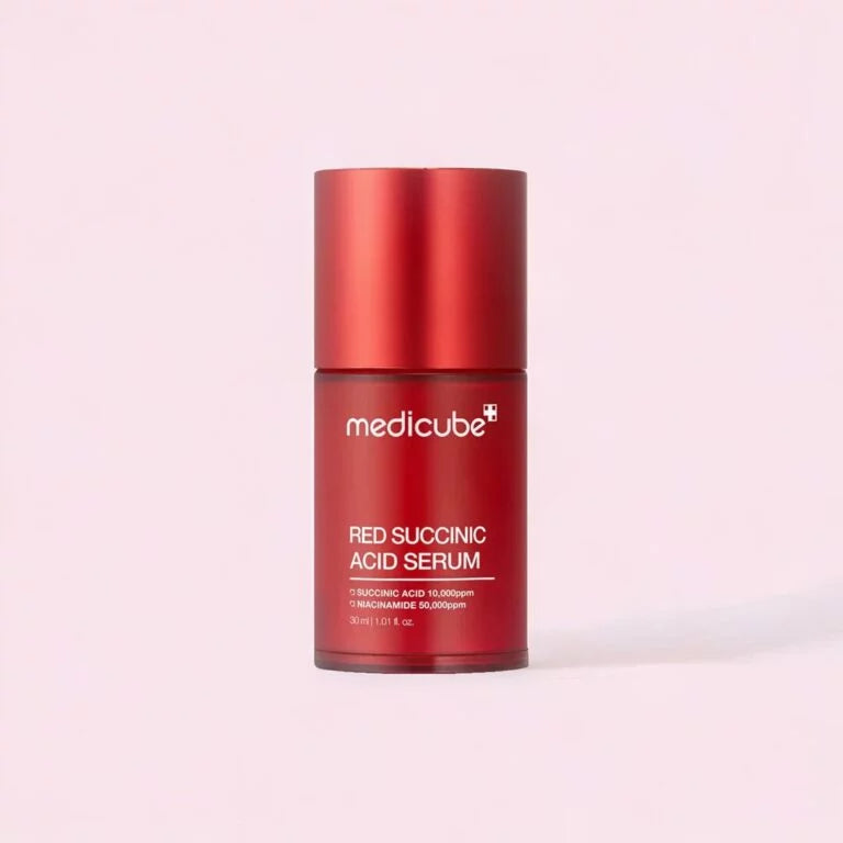 Medicube Red Succinic Acid Serum 30ml — Korean acne serum with Succinic Acid 10,000ppm and Niacinamide 50,000ppm for clear skin, blemish control and post-acne brightening
