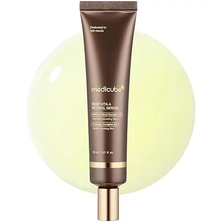 Medicube Deep Vita A Retinol Serum 30ml — Korean anti-aging night serum with NMN, 1% Retinol Complex and 3% Collagen Complex for firming, plumping and bouncy skin