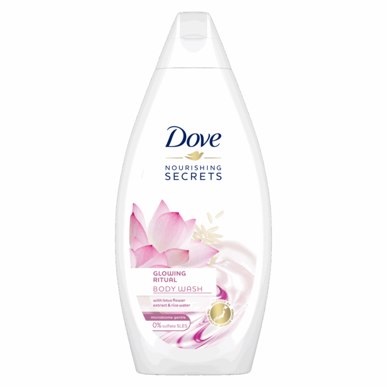 Dove Nourishing Secrets Glowing Ritual Body Wash — 0% sulfate SLES microbiome-gentle body wash with Lotus Flower Extract and Rice Water for brightened, glowing radiant skin