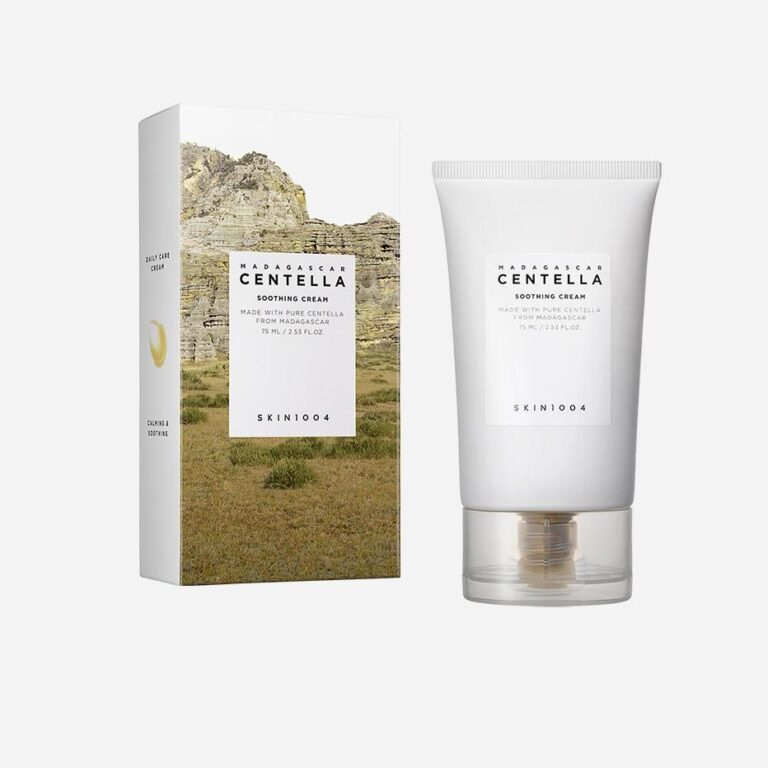 SKIN1004 Madagascar Centella Soothing Cream 75ml — Korean daily calming cream with pure Madagascar Centella Asiatica for redness soothing, barrier repair and sensitive skin comfort
