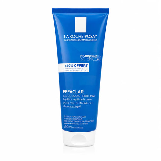 La Roche-Posay Effaclar Purifying Foaming Gel 300ml — dermatologist acne cleanser with Microbiome Science for pH balancing, deep pore purification and oil control for oily and acne-prone skin
