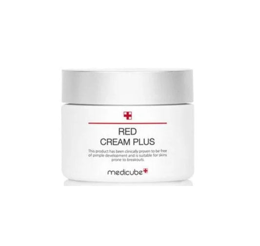 Medicube Red Cream Plus — clinically proven non-comedogenic daily moisturiser formulated free of pimple development for acne-prone and breakout-prone skin 100ml