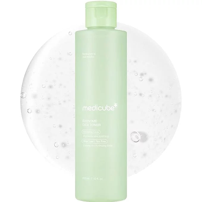 Medicube Exosome Cica Toner 210ml — Korean calming toner with Exosome technology, Cica, Heart Leaf and Tea Tree for sensitive, reactive and acne-prone skin repair and hydration
