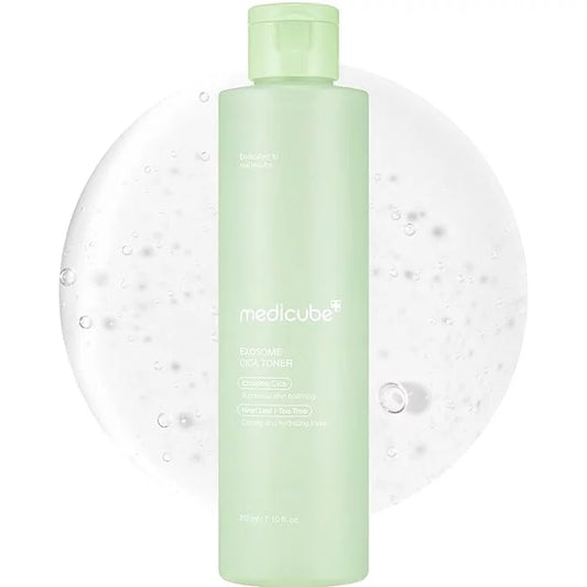 Medicube Exosome Cica Toner 210ml — Korean calming toner with Exosome technology, Cica, Heart Leaf and Tea Tree for sensitive, reactive and acne-prone skin repair and hydration
