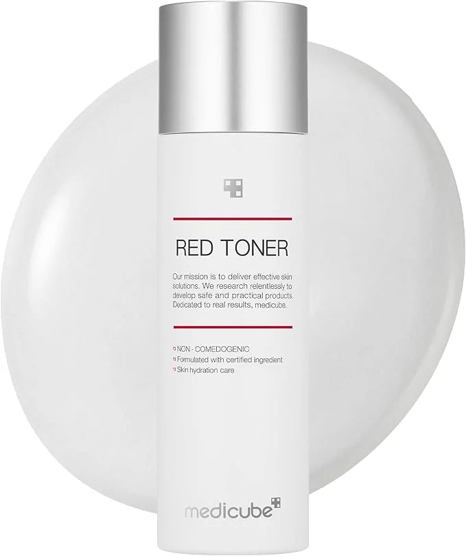 Medicube Red Toner — non-comedogenic Korean acne-safe daily toner with certified ingredients for skin hydration care and pH balance without triggering breakouts 100ml
