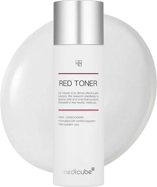 Medicube Red Toner — non-comedogenic Korean acne-safe daily toner with certified ingredients for skin hydration care and pH balance without triggering breakouts 100ml
