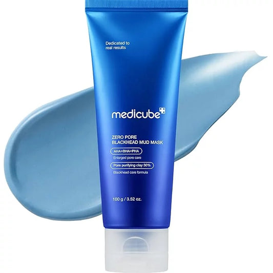 Medicube Zero Pore Blackhead Mud Mask 100g — Korean triple-acid clay mask with AHA, BHA, PHA and 30% pore purifying clay for blackhead removal and enlarged pore care