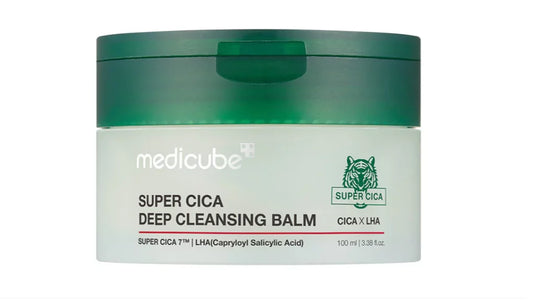 Medicube Super Cica Deep Cleansing Balm 100ml — Korean calming balm-to-oil cleanser with Super Cica 7™ and LHA for sensitive and acne-prone skin deep cleanse
