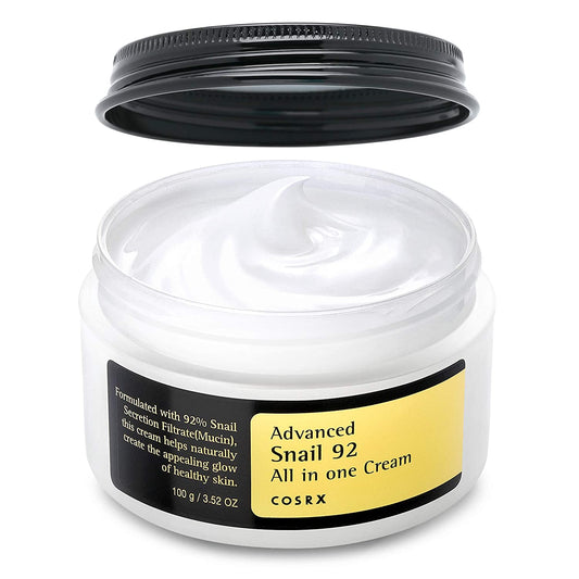 COSRX Advanced Snail 92 All in One Cream 100g — Korean snail mucin moisturiser for skin repair, hydration and healthy glow