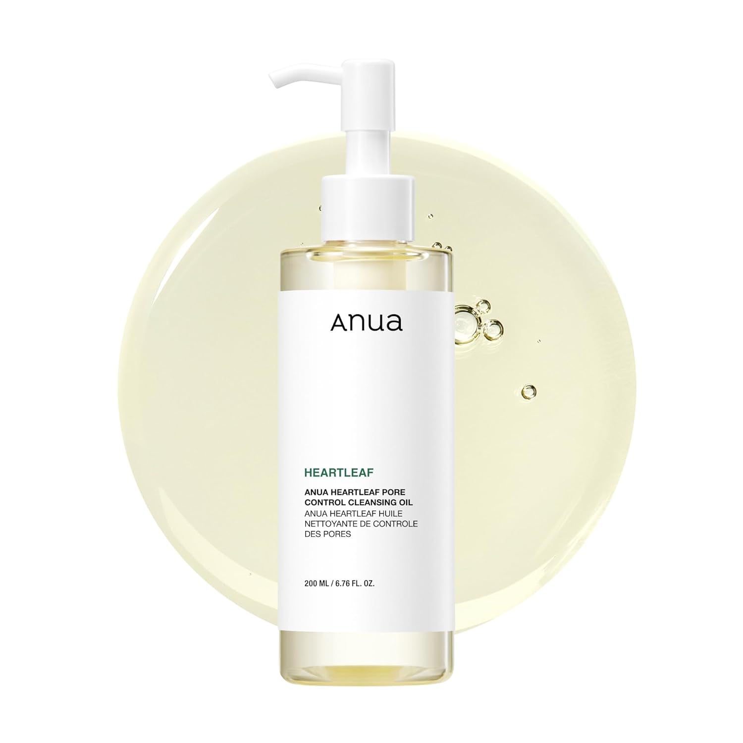 Anua Heartleaf Pore Control Cleansing Oil 200ml — Korean heartleaf cleansing oil for makeup and SPF removal with pore control and sebum calming for oily and acne-prone skin
