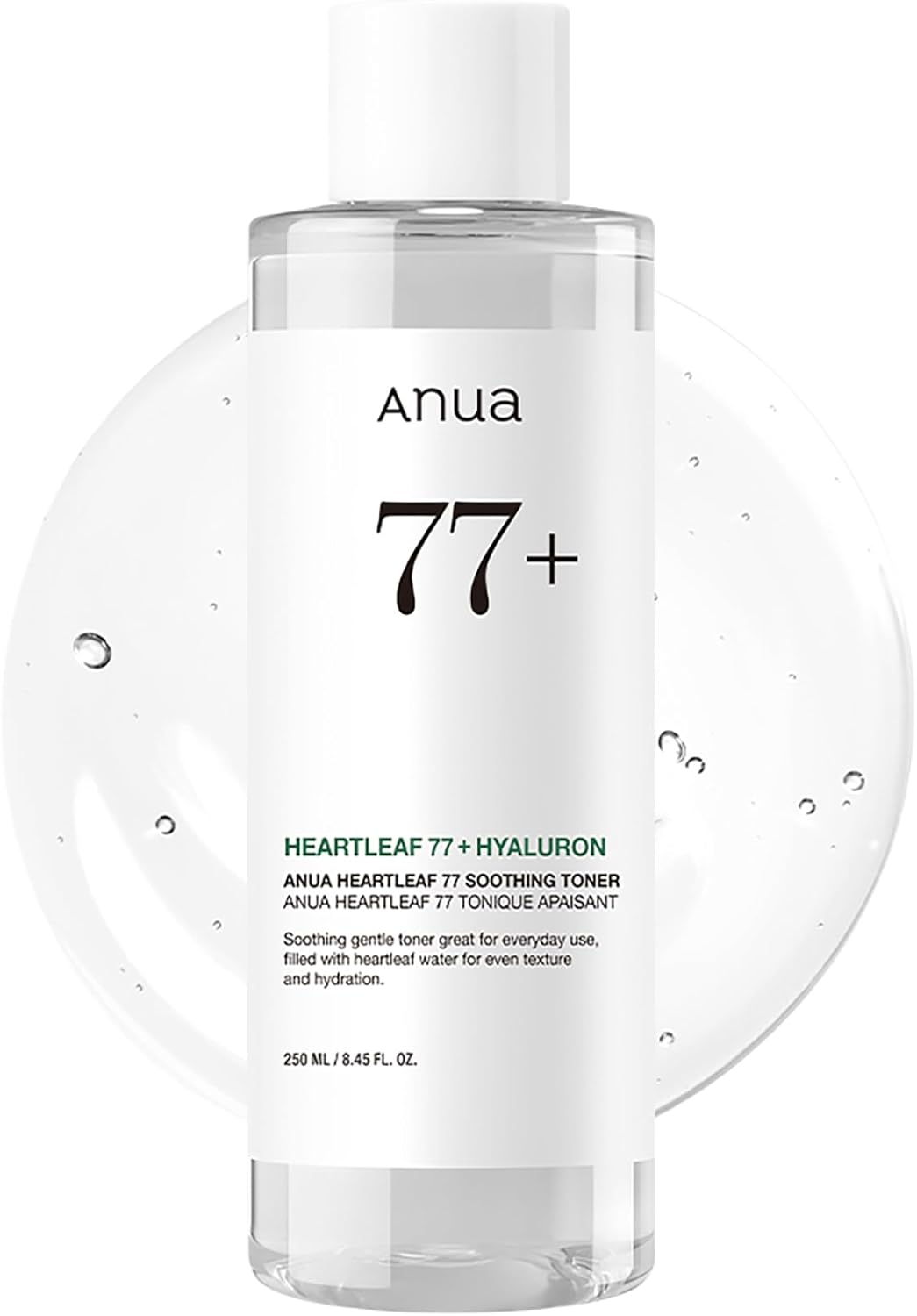 Anua Heartleaf 77 Soothing Toner 250ml — Korean calming toner with 77% heartleaf water and hyaluronic acid for sensitive, reactive and acne-prone skin
