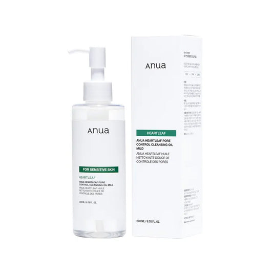 Anua Heartleaf Pore Control Cleansing Oil Mild 200ml — Korean oil cleanser for sensitive and acne-prone skin