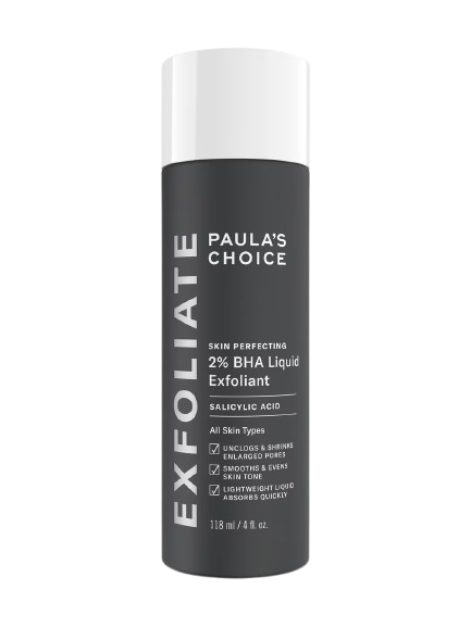 Paula's Choice Skin Perfecting 2% BHA Liquid Exfoliant 118ml — salicylic acid leave-on exfoliant that unclogs pores, clears acne and smooths skin tone for all skin types