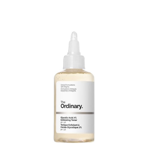 The Ordinary Glycolic Acid 7% Exfoliating Toner 240ml — AHA exfoliating toner at pH 3.6 for skin resurfacing, dark spot fading and radiance boosting
