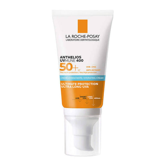 La Roche-Posay Anthelios UVMune 400 Hydrating Cream SPF50+ 50ml — ultra long-UVA 400nm protection hydrating sunscreen cream for normal and dry skin
