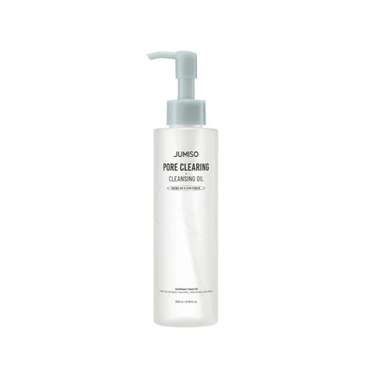 Jumiso Pore Clearing Cleansing Oil 200ml pump bottle — K-Beauty sebum control cleansing oil with Sunflower Seed Oil for oily and combination skin, removes makeup, impurities and blackheads
