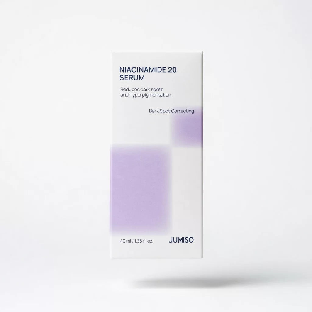 Jumiso Niacinamide 20 Dark Spot Correcting Serum 40ml box — high-potency K-Beauty serum with 20% Niacinamide for hyperpigmentation, dark spots and uneven skin tone
