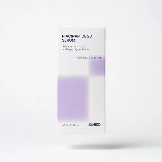 Jumiso Niacinamide 20 Dark Spot Correcting Serum 40ml box — high-potency K-Beauty serum with 20% Niacinamide for hyperpigmentation, dark spots and uneven skin tone
