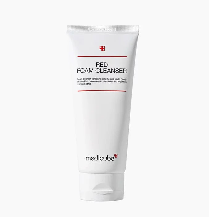Medicube Red Foam Cleanser — Korean salicylic acid foam cleanser for acne-prone skin that removes residual makeup and pore-clogging impurities for clean clear skin 230ml
