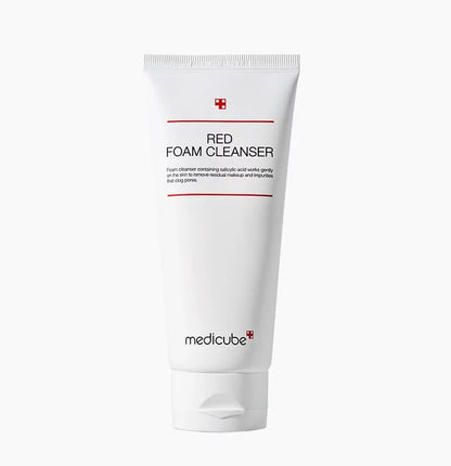 Medicube Red Foam Cleanser — Korean salicylic acid foam cleanser for acne-prone skin that removes residual makeup and pore-clogging impurities for clean clear skin 230ml
