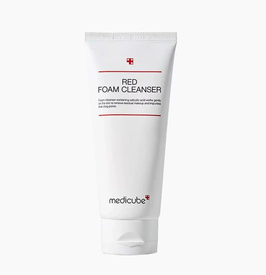 Medicube Red Foam Cleanser — Korean salicylic acid foam cleanser for acne-prone skin that removes residual makeup and pore-clogging impurities for clean clear skin 230ml
