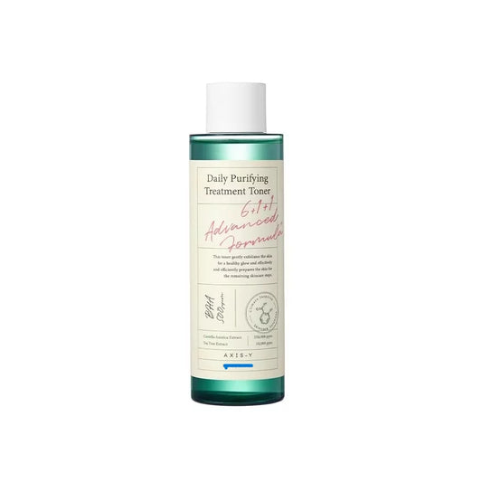 AXIS-Y Daily Purifying Treatment Toner — Korean BHA 500ppm daily exfoliating toner with Centella Asiatica 350,000ppm and Tea Tree Extract for purifying pores and calming acne-prone skin
