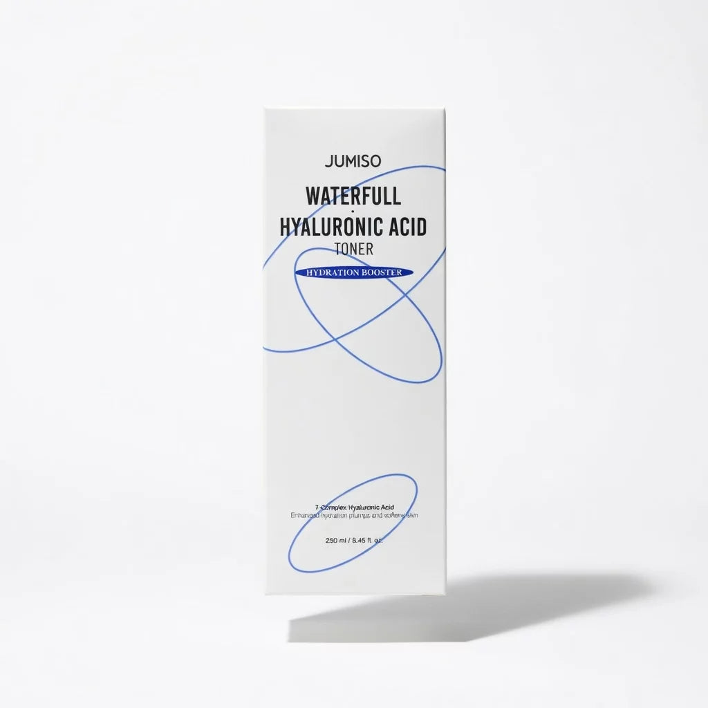 Jumiso Waterfull Hyaluronic Acid Toner 250ml box — K-Beauty hydration booster with 7-Complex Hyaluronic Acid that plumps and softens all skin types
