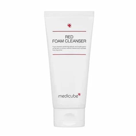 Medicube Red Foam Cleanser — Korean salicylic acid foam cleanser for acne-prone skin that removes residual makeup and pore-clogging impurities for clean clear skin  120ml
