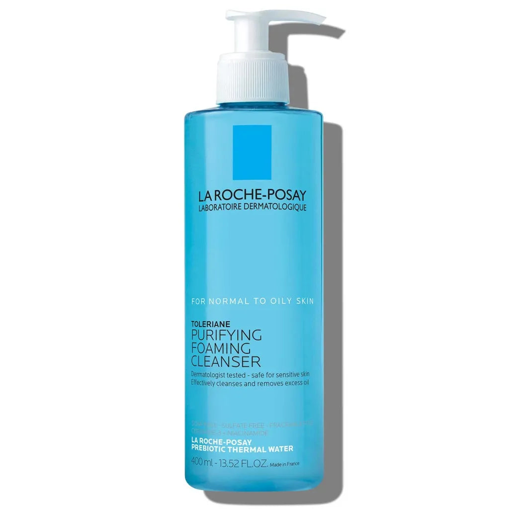 La Roche-Posay Toleriane Purifying Foaming Cleanser 400ml — sulfate-free fragrance-free foaming cleanser with Niacinamide and Prebiotic Thermal Water for normal to oily sensitive skin

