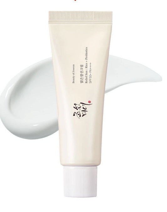 Beauty of Joseon Relief Sun Rice and Probiotics SPF50+ PA++++ 50ml — cult Korean sunscreen with rice extract and probiotics for zero white cast, calming UV protection for all skin types
