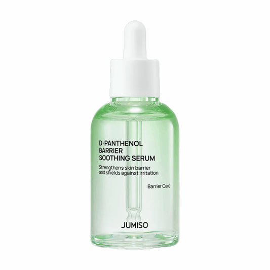 Jumiso D-Panthenol Barrier Soothing Serum dropper bottle — K-Beauty barrier care serum with D-Panthenol that strengthens the skin barrier and shields against irritation for sensitive skin
